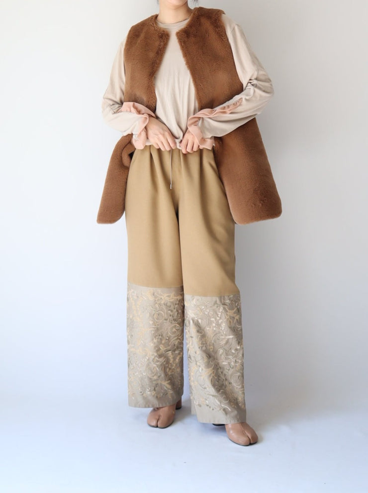 Wide embroidery pants/K236-64121
