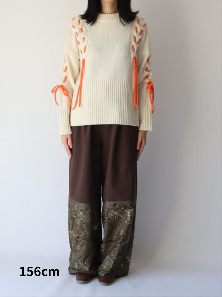 Wide embroidery pants/K236-64121