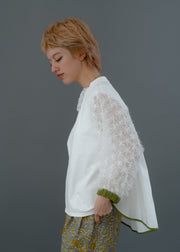 【新作】sleeve cut  jacquard T-shirt/K256-62272