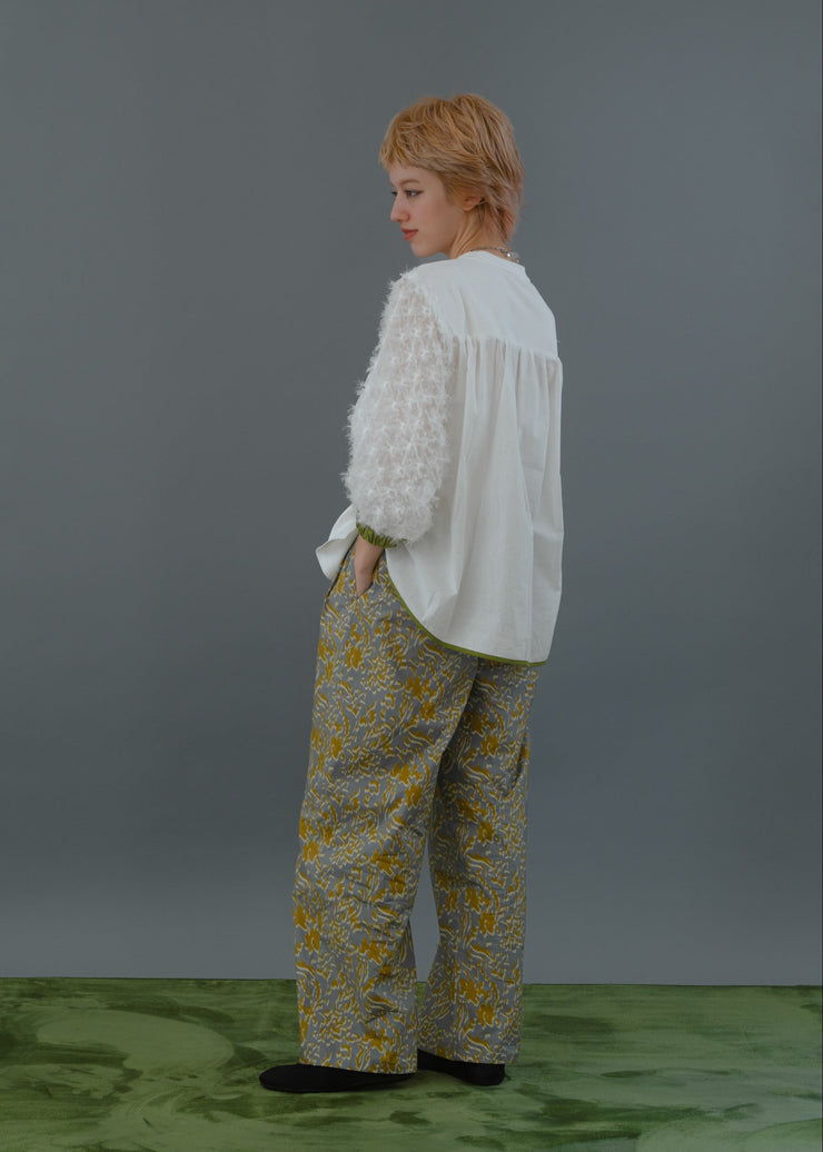 【新作】sleeve cut  jacquard T-shirt/K256-62272