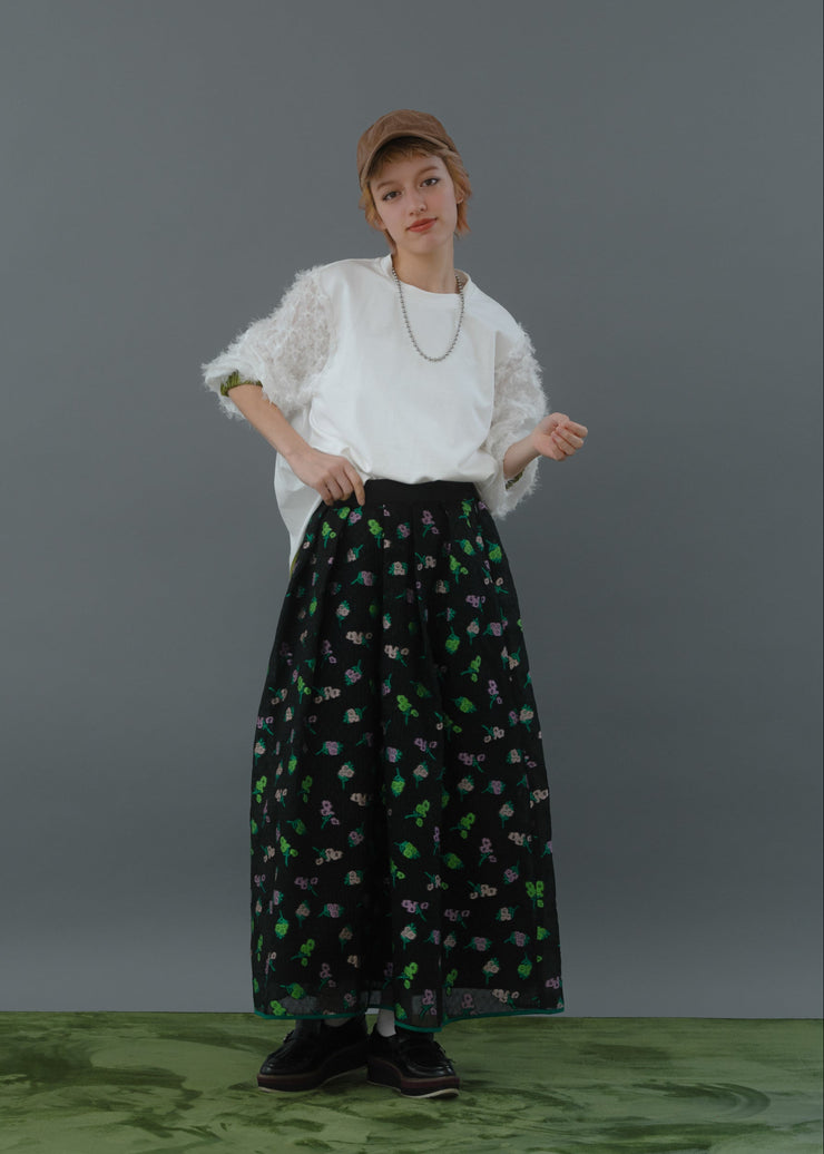 【新作】sleeve cut  jacquard T-shirt/K256-62272