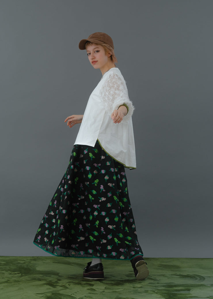 【新作】sleeve cut  jacquard T-shirt/K256-62272