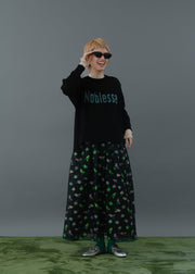 【新作】Flower jacquard flare skirt/K256-65098