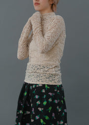 lace high neck tops/K256-62263