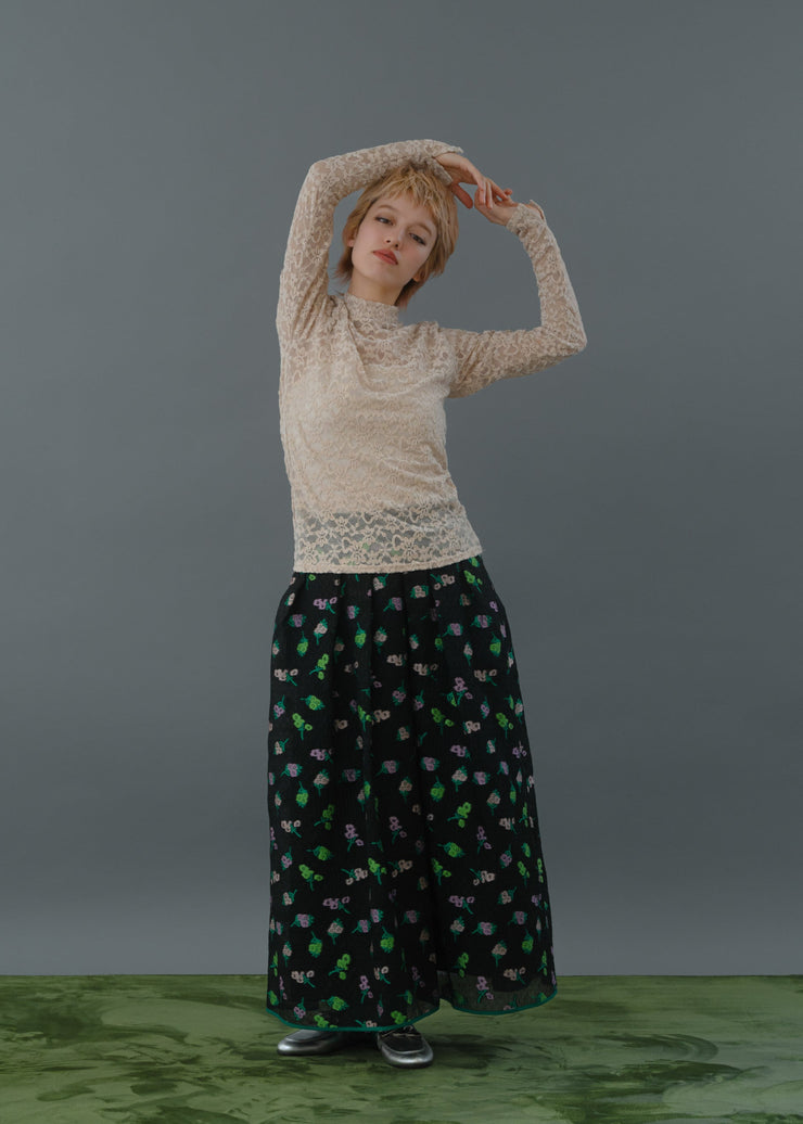 lace high neck tops/K256-62263