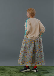 【新作】Flower jacquard flare skirt/K256-65098