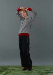 tulle color doking crew neck/K256-62267
