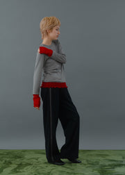 tulle color doking crew neck/K256-62267