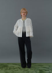 【第1位】cut jacquard tiered blouse/K256-66130