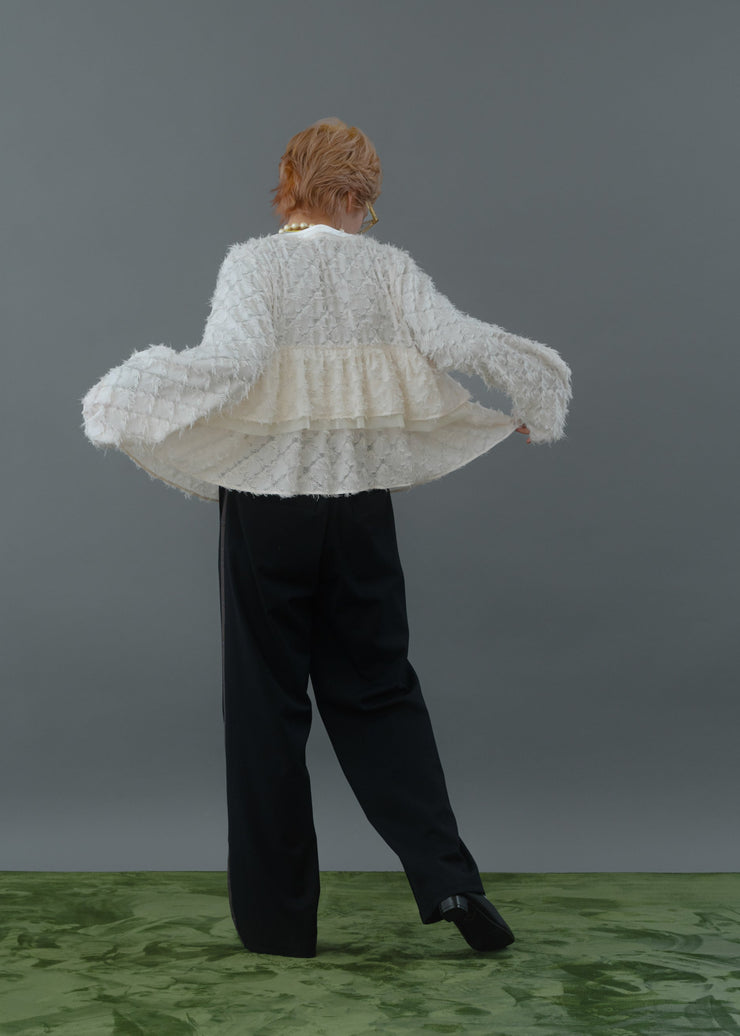【第1位】cut jacquard tiered blouse/K256-66130
