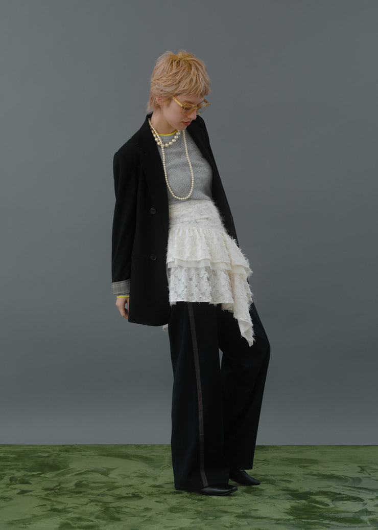 【第1位】cut jacquard tiered blouse/K256-66130