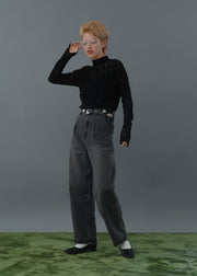 lace high neck tops/K256-62263