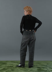 lace high neck tops/K256-62263