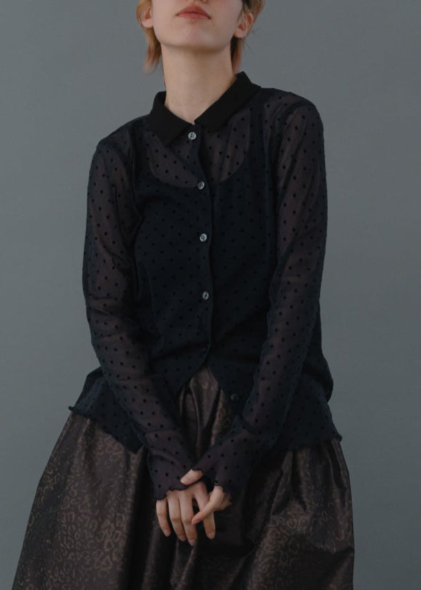 Flocky dots shirts/K256-66122