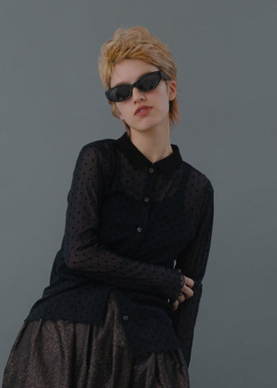 Flocky dots shirts/K256-66122