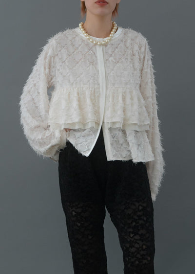 【第1位】cut jacquard tiered blouse/K256-66130
