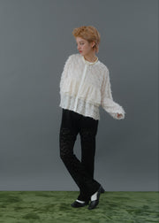 【第1位】cut jacquard tiered blouse/K256-66130