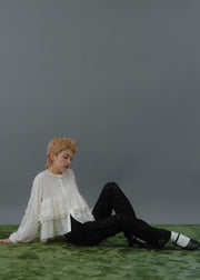 【第1位】cut jacquard tiered blouse/K256-66130