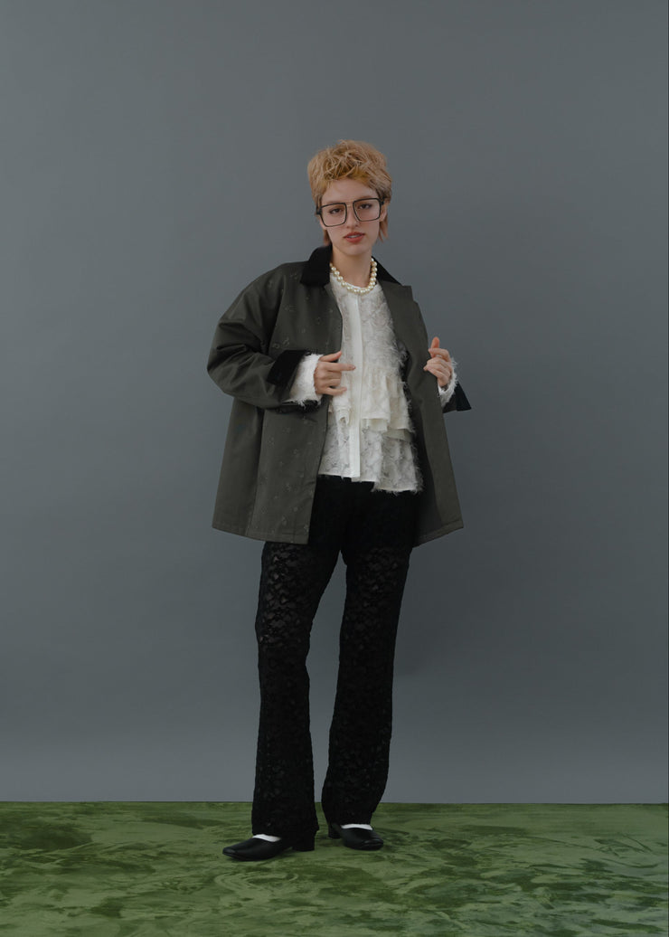 【第1位】cut jacquard tiered blouse/K256-66130