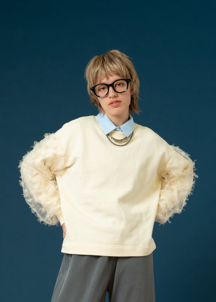 【新作】sleeve cut jacquard pullover/K256-62276