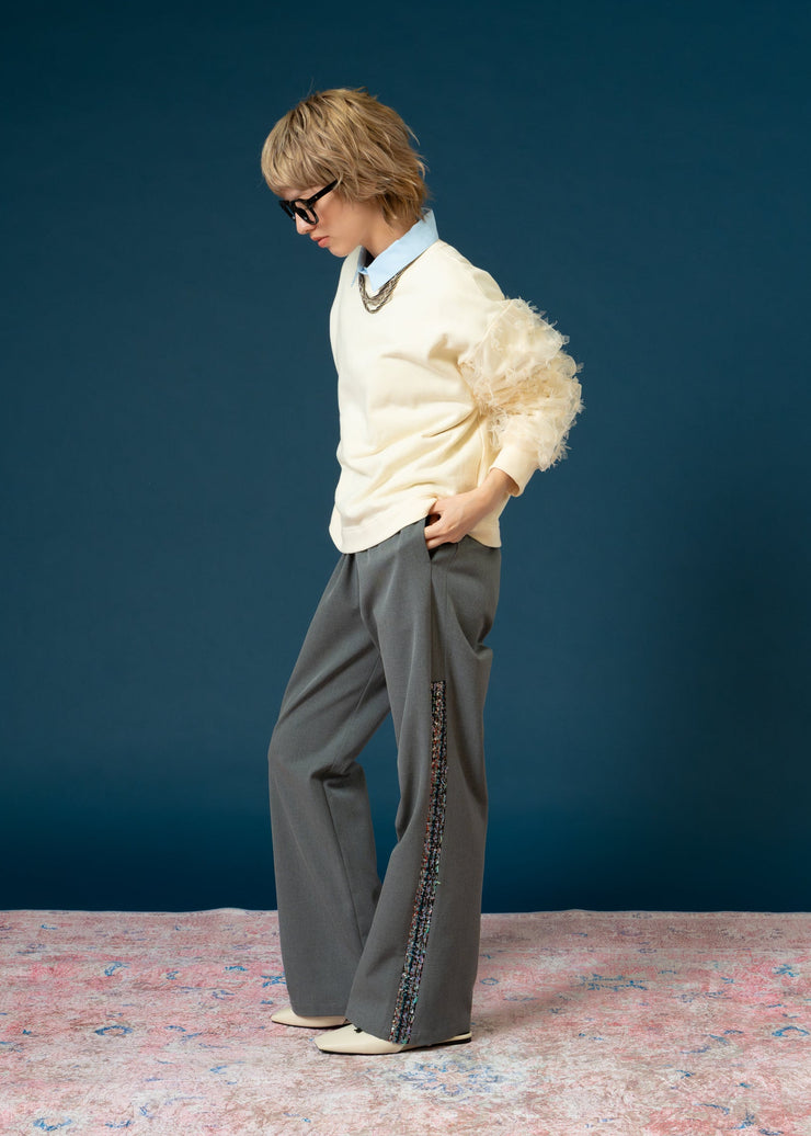 【新作】sleeve cut jacquard pullover/K256-62276