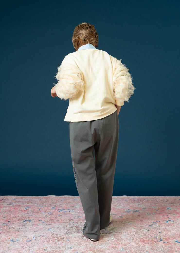 【新作】sleeve cut jacquard pullover/K256-62276