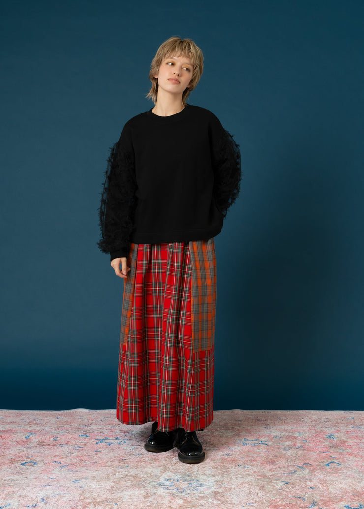 【新作】sleeve cut jacquard pullover/K256-62276