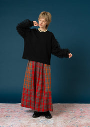 【新作】sleeve cut jacquard pullover/K256-62276