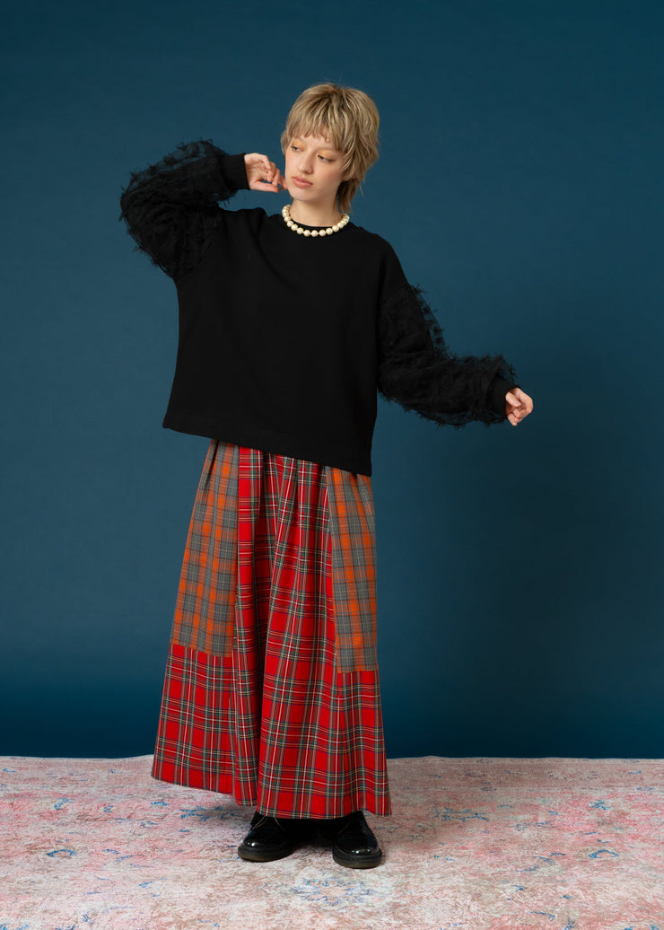 【新作】sleeve cut jacquard pullover/K256-62276