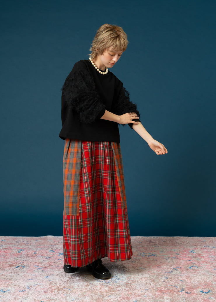 【新作】sleeve cut jacquard pullover/K256-62276