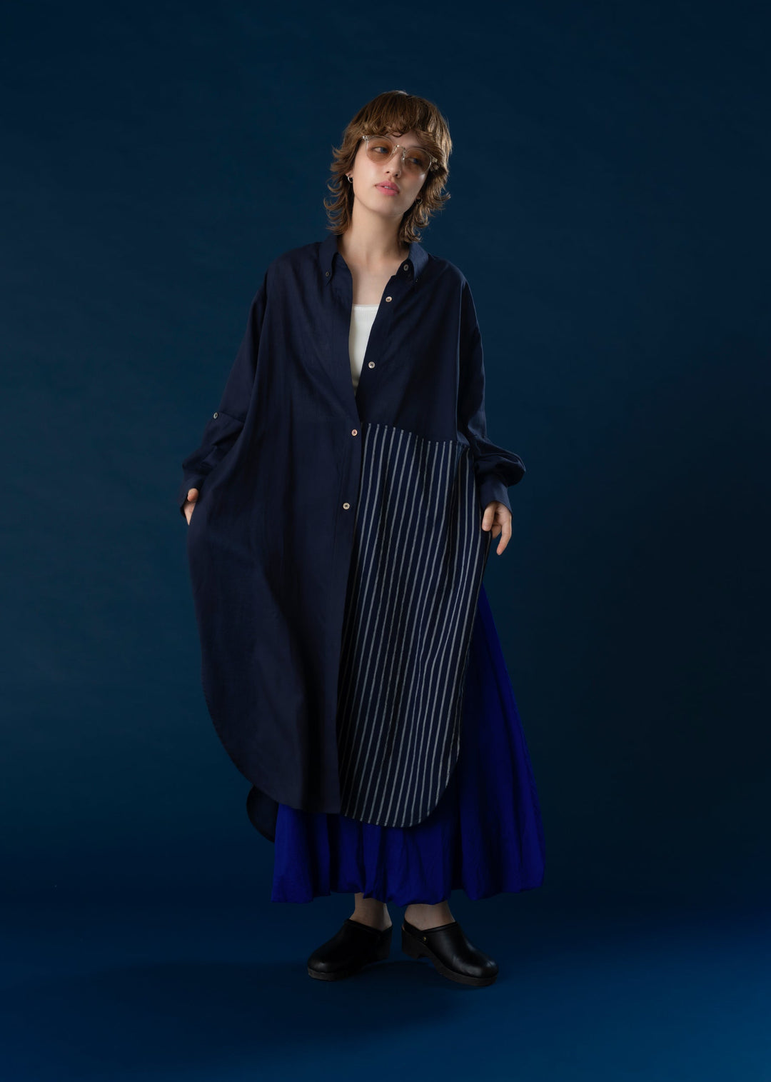 SALSATIONロングシャツ 新作】switching long shirtスイッチングロングシャツ/K261-67153