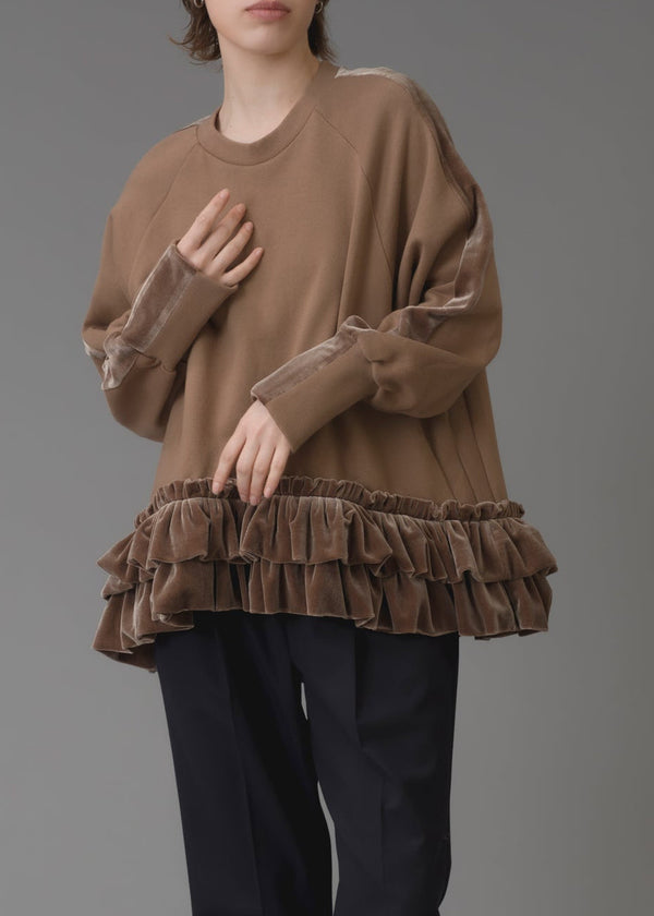 sweat hem frill veloursスエットヘムベロア/K266-62315