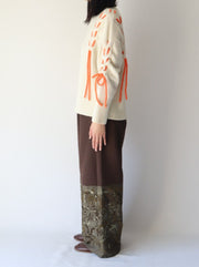 Wide embroidery pants/K236-64121