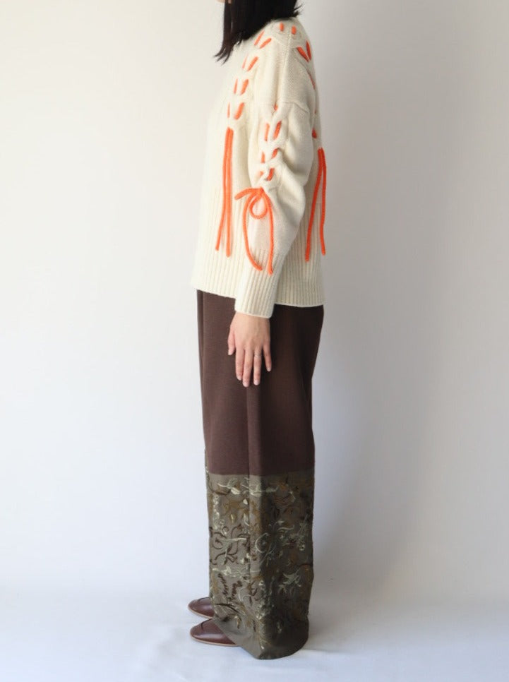Wide embroidery pants/K236-64121