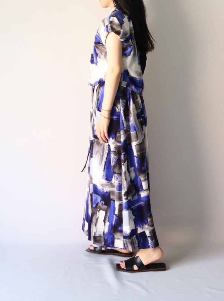 Paint print skirt/K241-65077