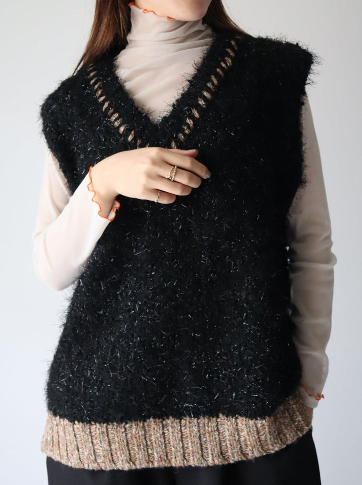 【第1位】Feather yarn vest/K236-61044