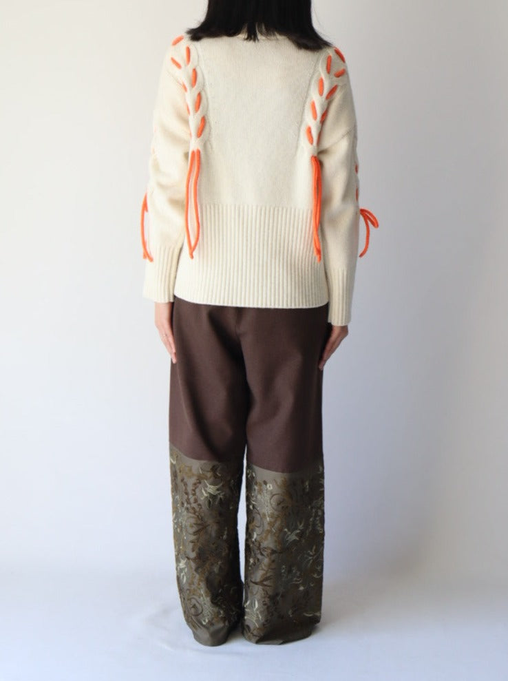 Wide embroidery pants/K236-64121