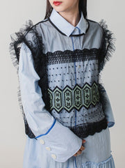 【第1位】Original tulle frill vest/K241-66086