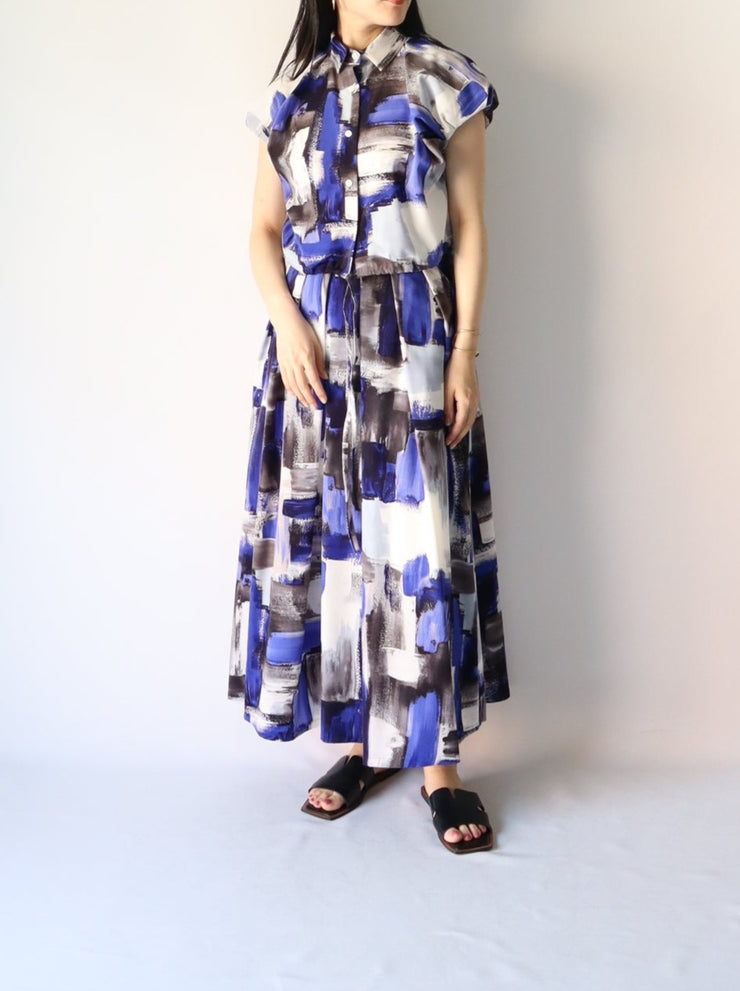 Paint print skirt/K241-65077
