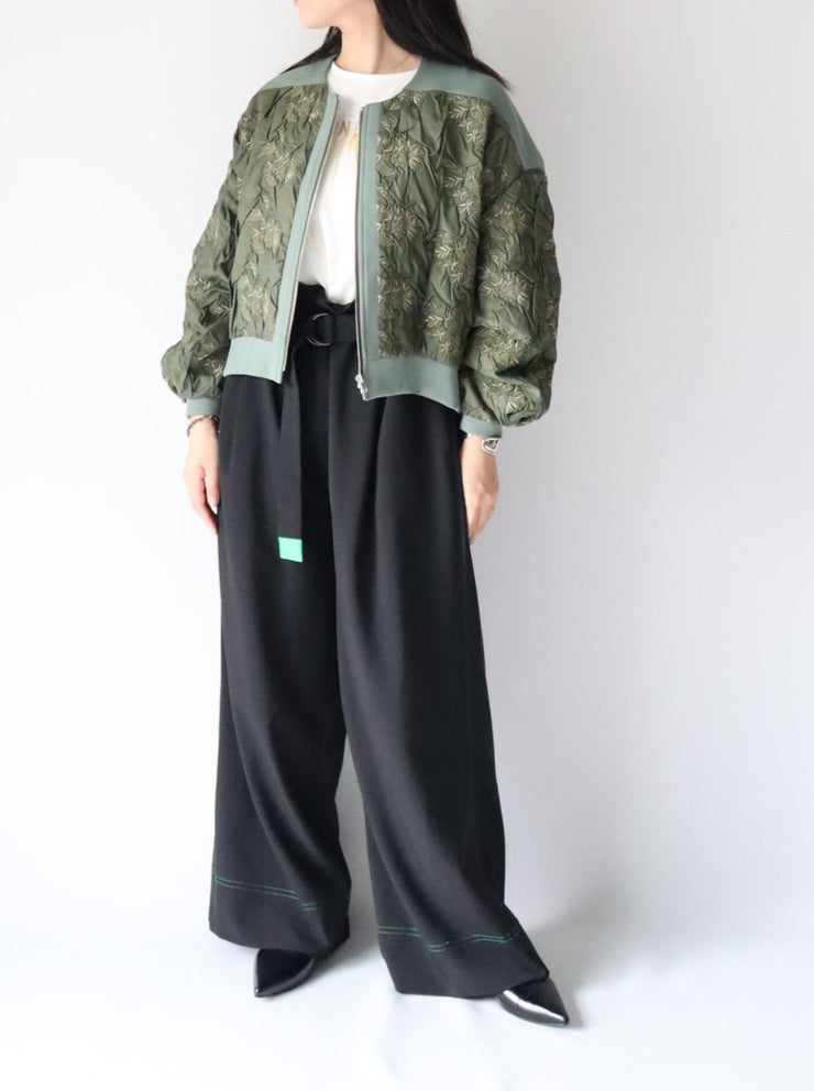 Color stitch high waist pants/K236-64111