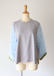 【新作】sleeve cut  jacquard T-shirt/K256-62272