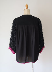 【新作】sleeve cut  jacquard T-shirt/K256-62272