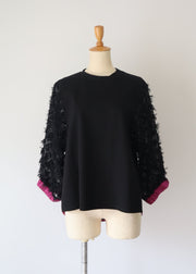 【新作】sleeve cut  jacquard T-shirt/K256-62272