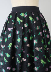 【新作】Flower jacquard flare skirt/K256-65098