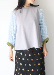 【新作】sleeve cut  jacquard T-shirt/K256-62272