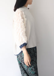 【新作】sleeve cut  jacquard T-shirt/K256-62272