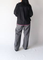【新作】sleeve cut  jacquard T-shirt/K256-62272