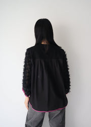 【新作】sleeve cut  jacquard T-shirt/K256-62272