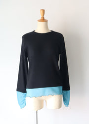 tulle color doking crew neck/K256-62267