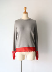 tulle color doking crew neck/K256-62267